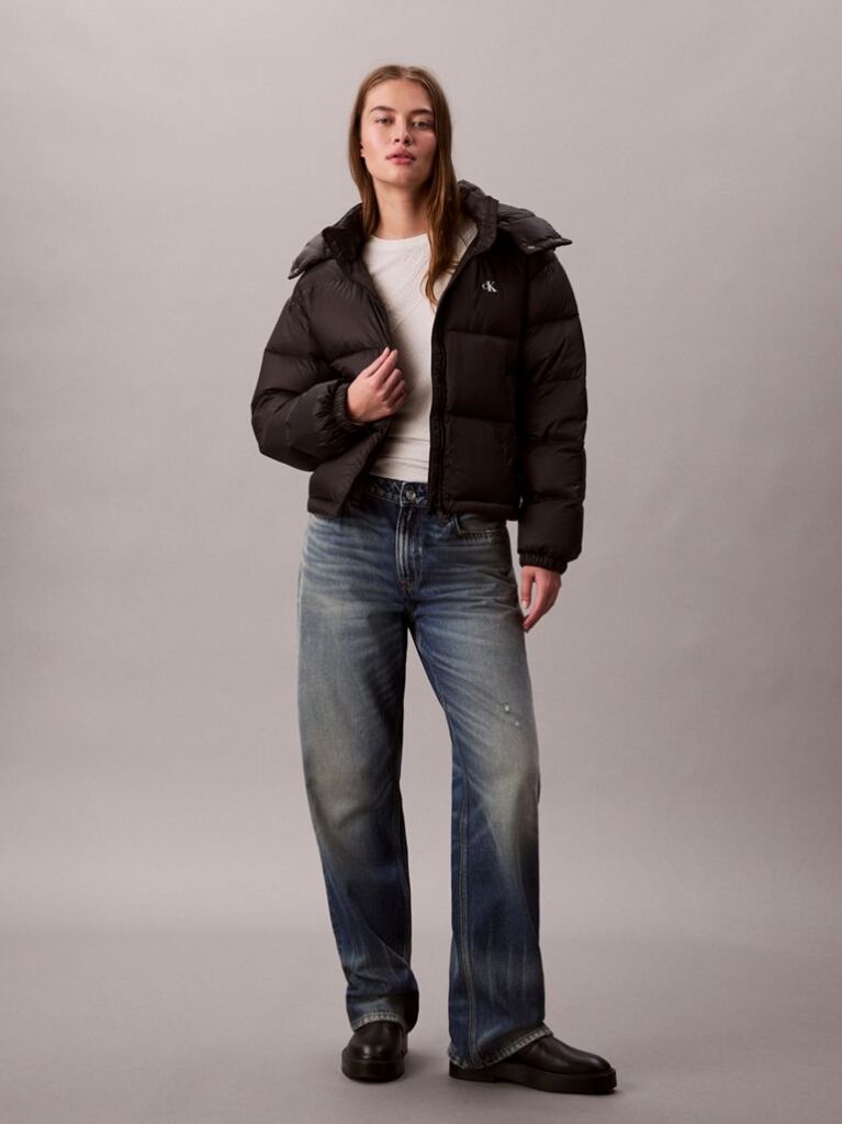 Black Short Down Puffer Jacket  Women