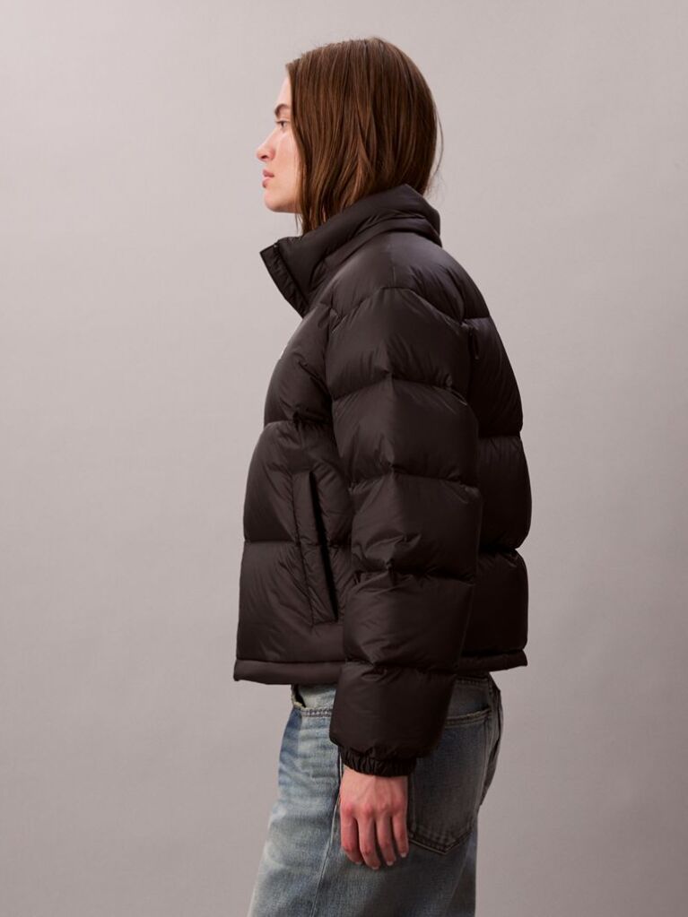 Black Short Down Puffer Jacket  Women