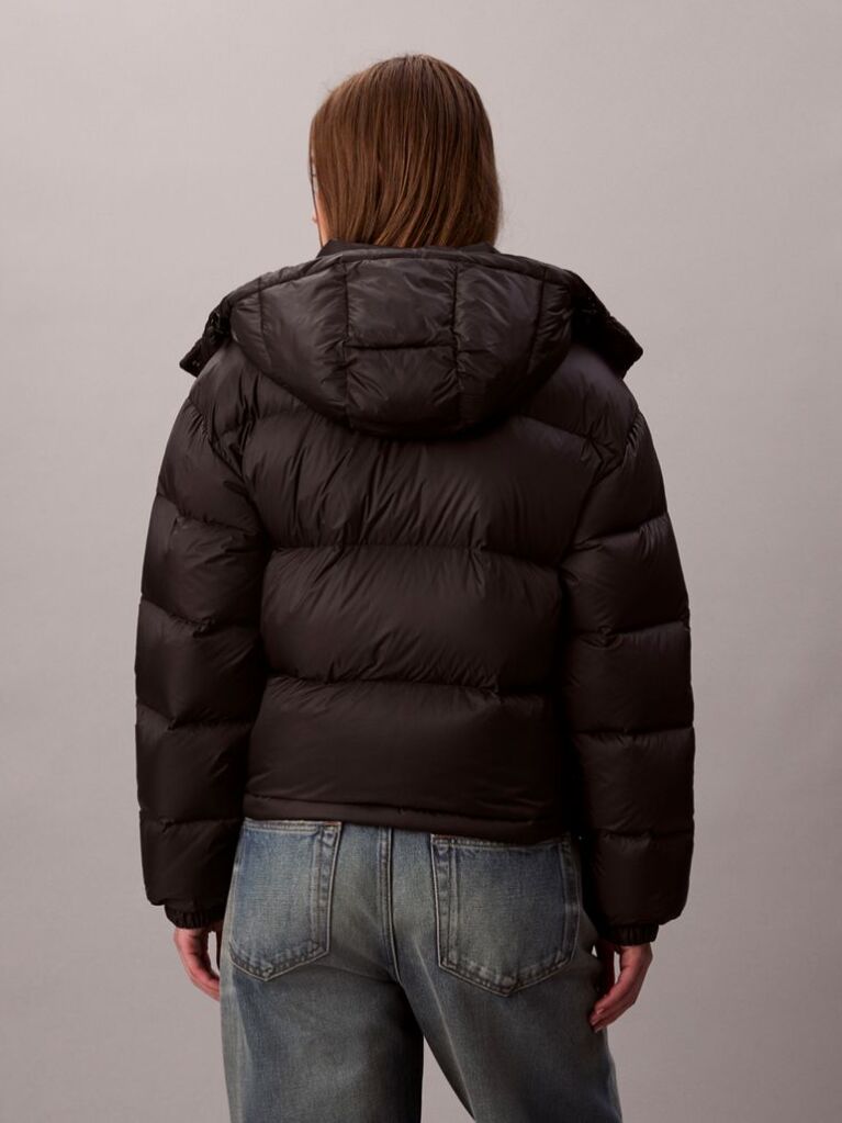 Black Short Down Puffer Jacket  Women
