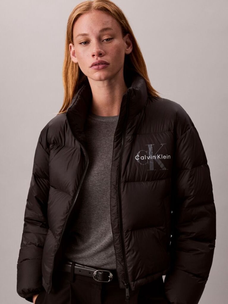 Black Monogram Down Puffer Jacket  Women