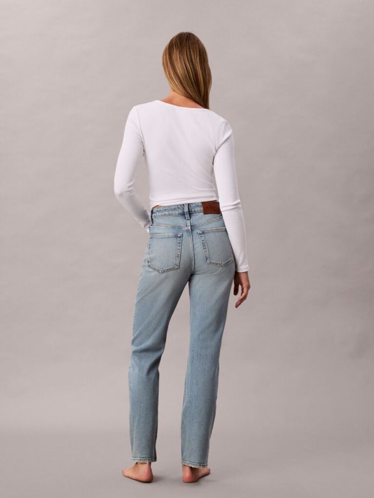 Denim High Rise Straight Jeans  Women