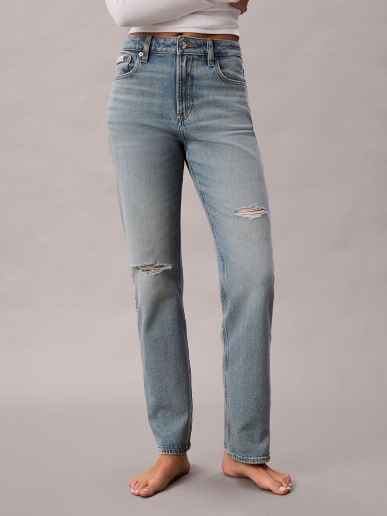 Denim High Rise Straight Jeans  Women