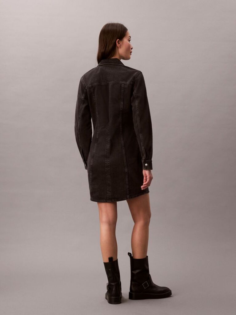 Black Denim Shirt Dress  Women