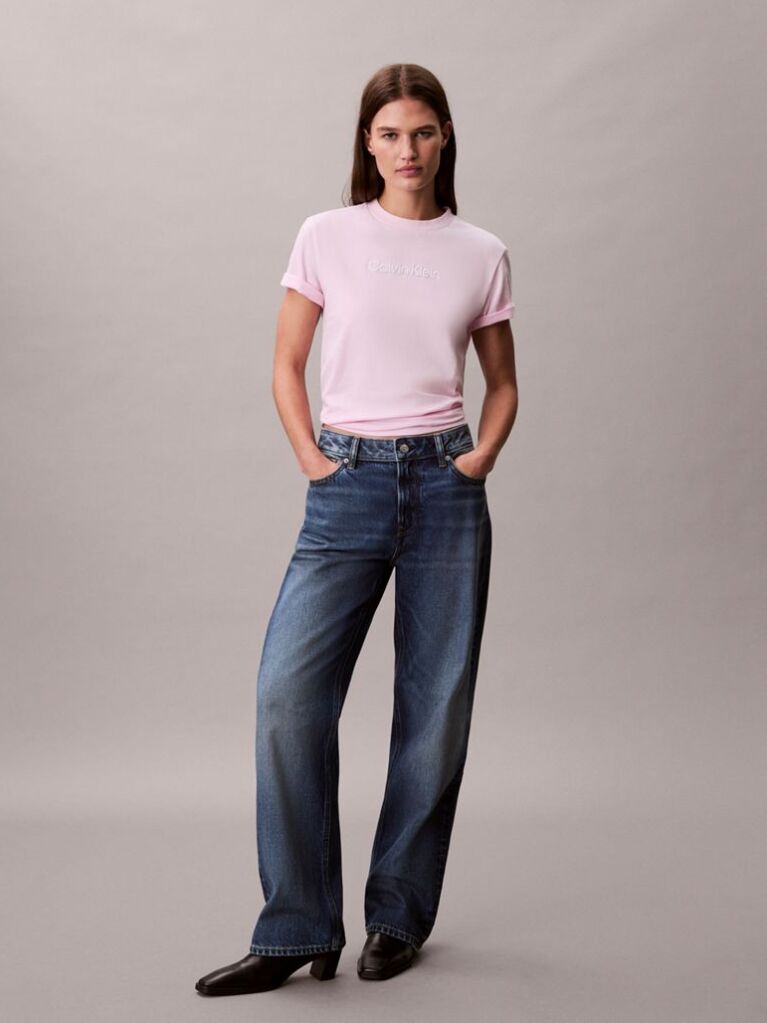 Pink Classic Foil Logo T-Shirt  Women