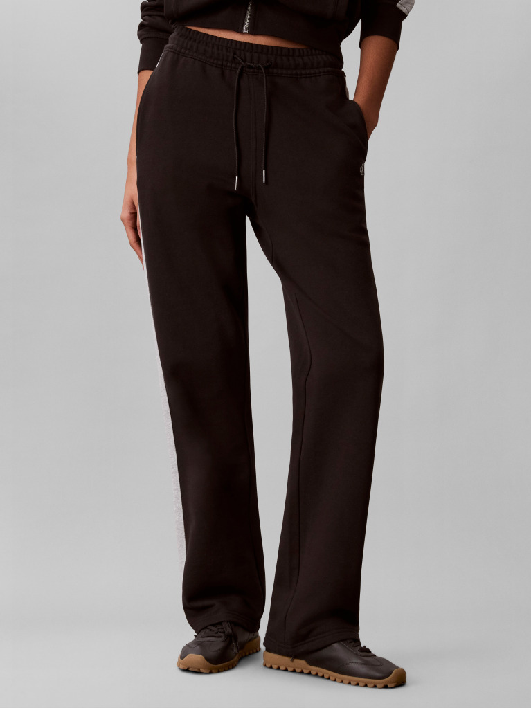Black Colour-Blocked Terry Drawstring Joggers  Women