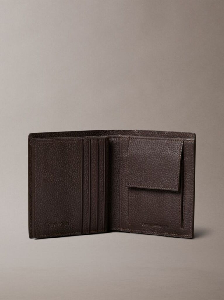 Brown Embossed Logo Trifold Wallet and Card Holder  Men