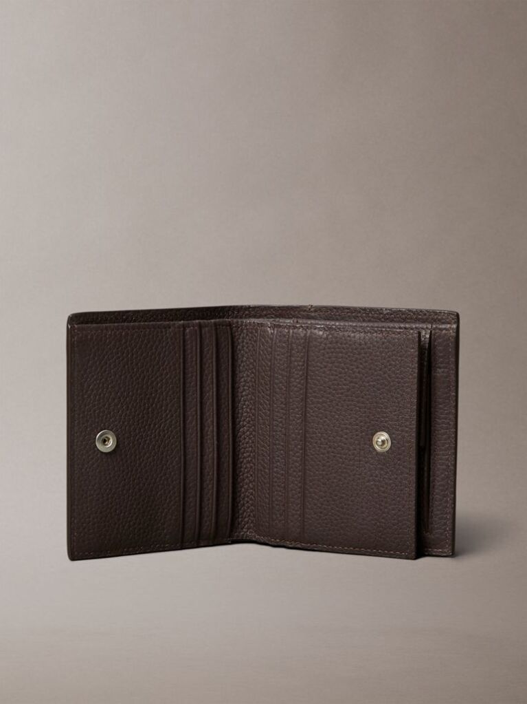Brown Embossed Logo Trifold Wallet and Card Holder  Men