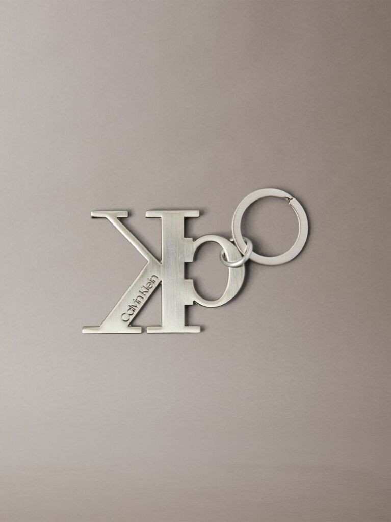 Black Monogram Logo Key Fob  Men