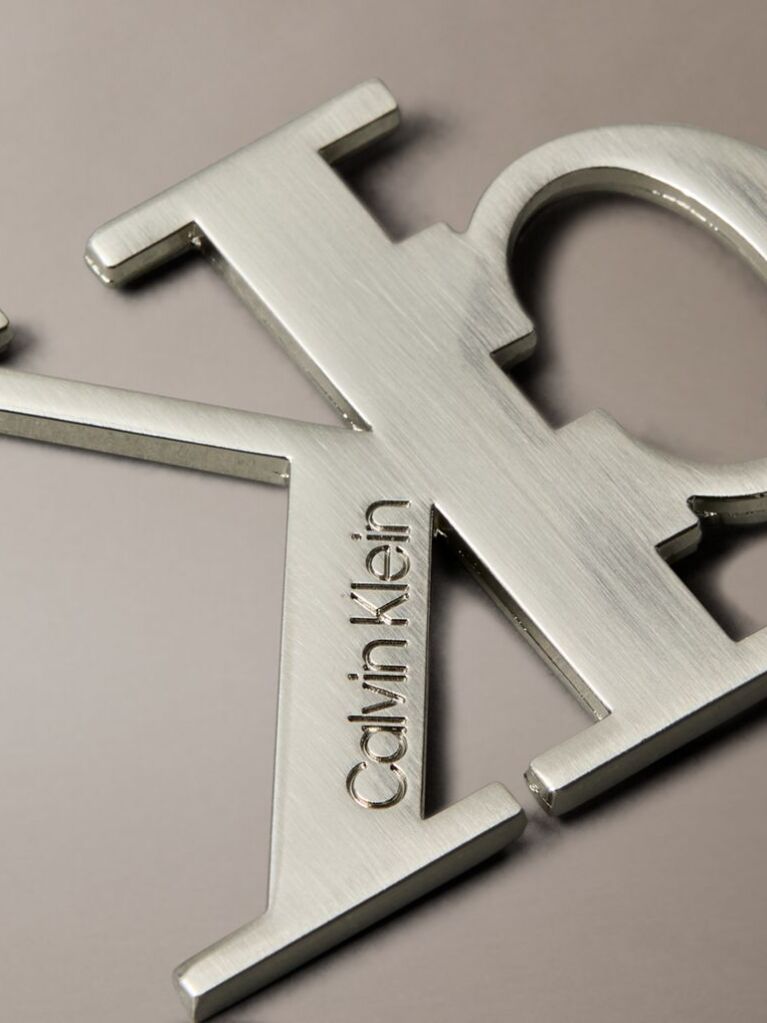 Black Monogram Logo Key Fob  Men