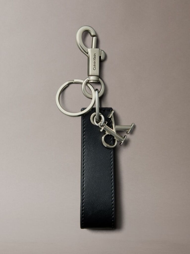 Black Monogram Key Fob  Men