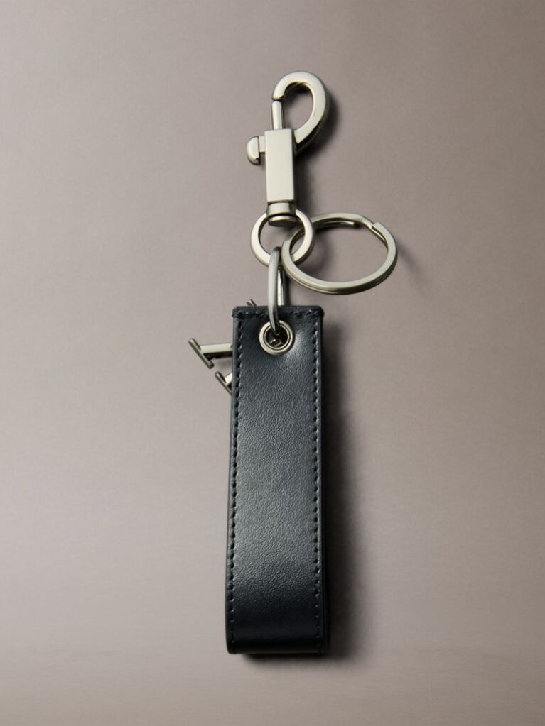 Black Monogram Key Fob  Men