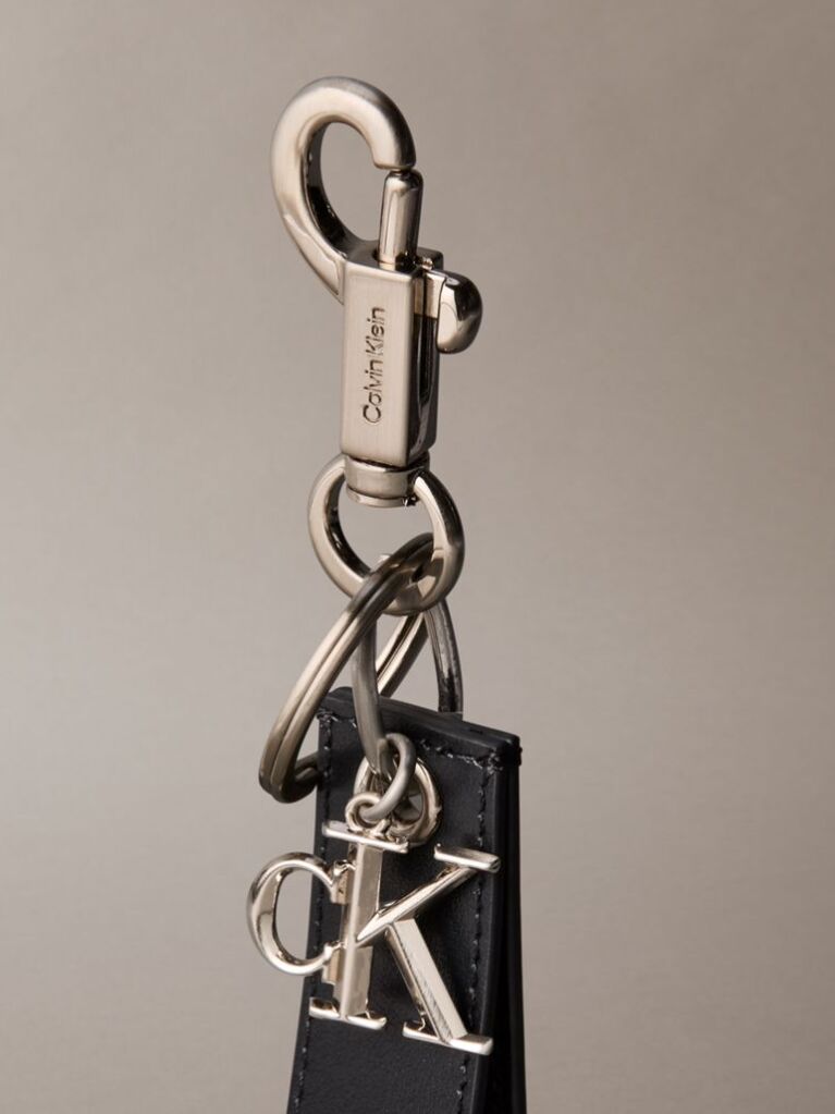 Black Monogram Key Fob  Men