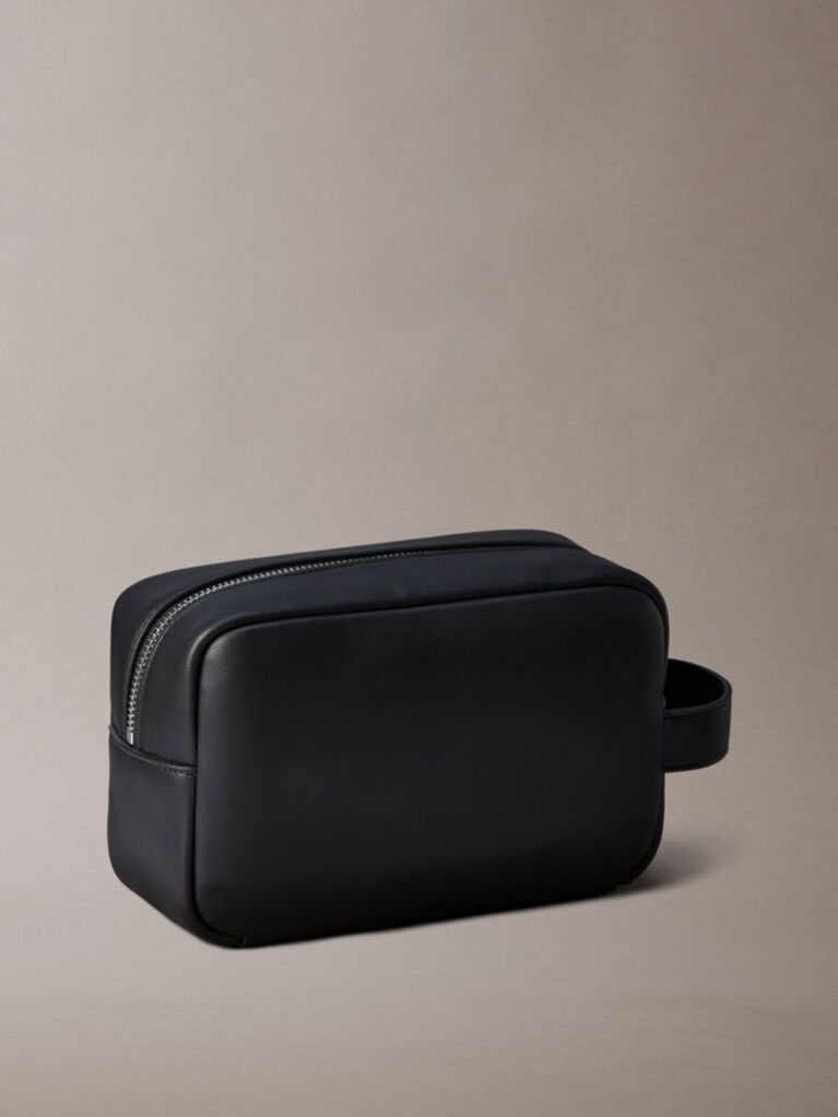 Black Signature Logo Wash Bag  Men