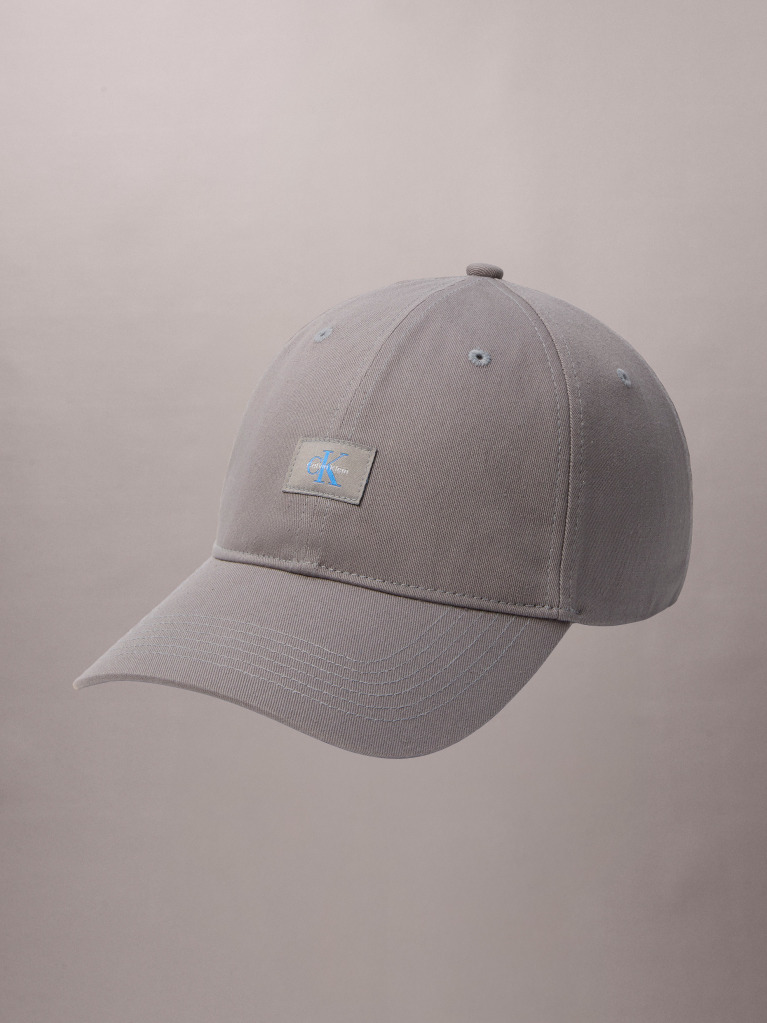 Grey Monogram Woven Patch Cap  Men