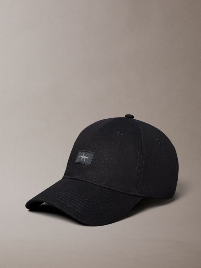 Black Monogram Woven Patch Cap  Men