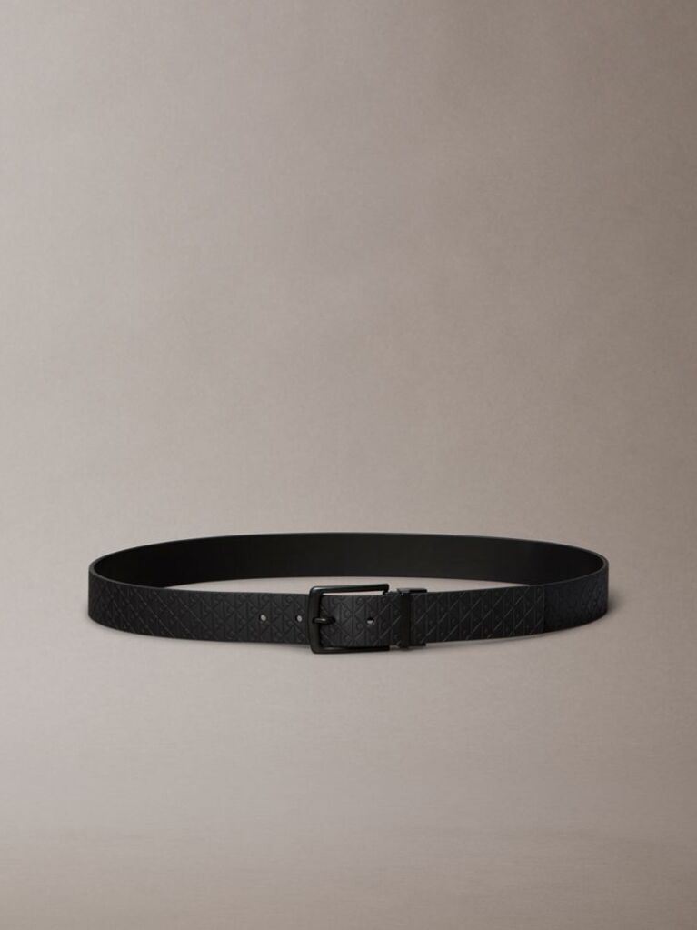 Black Reversible Full-Grain Leather Belt  Men