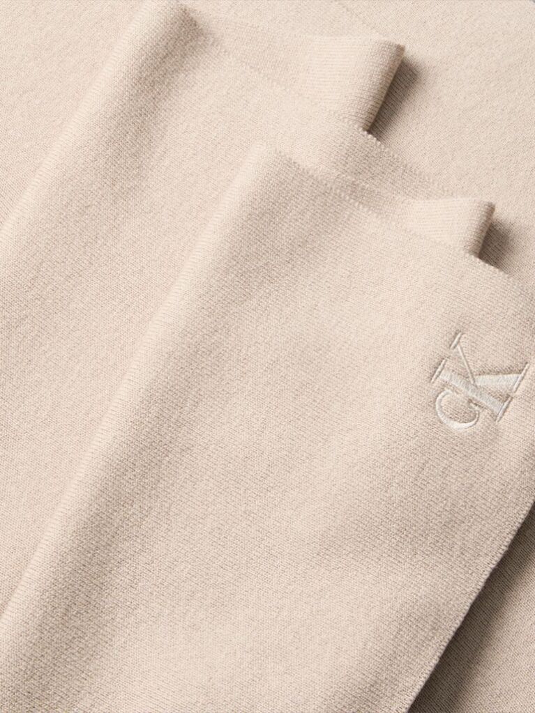Beige Signature Logo Scarf  Men