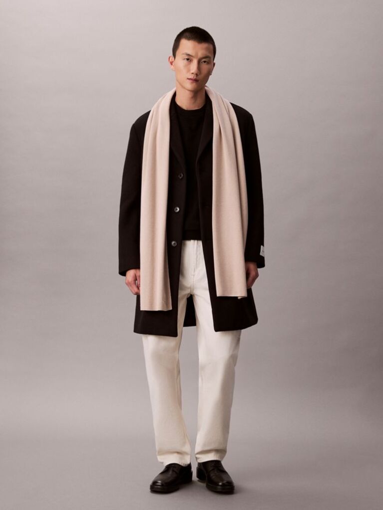 Beige Signature Logo Scarf  Men
