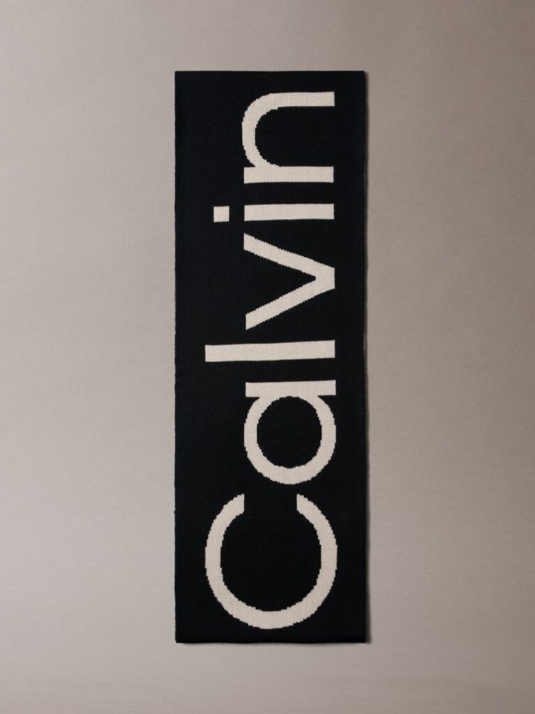 Black Wool Cashmere Blend Scarf  Men