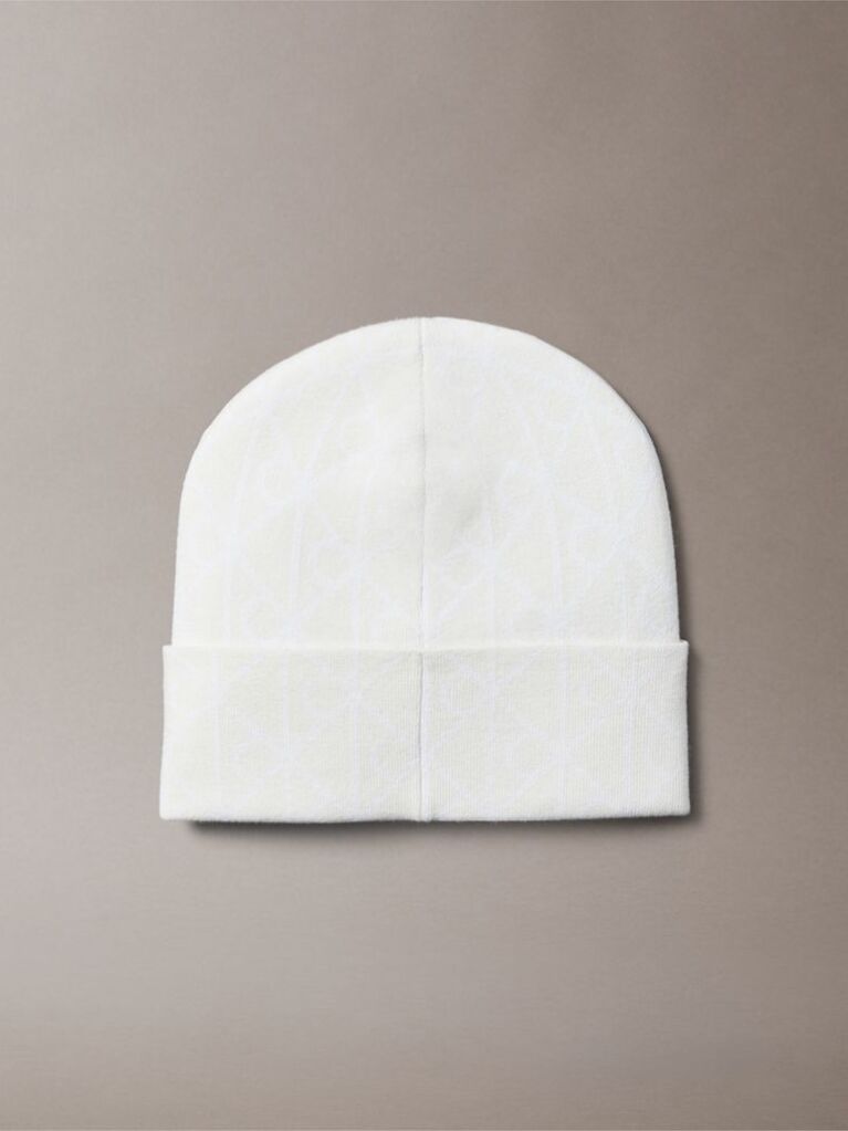 Beige Emblem Logo Beanie  Men