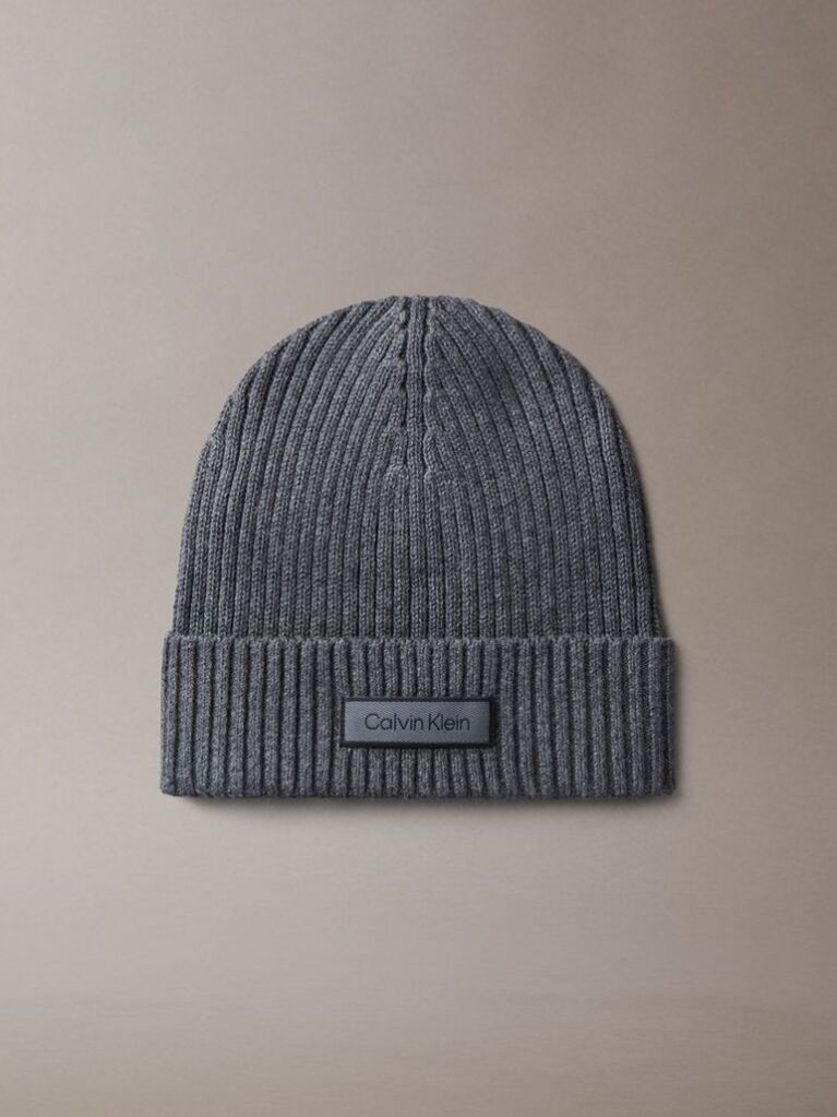 Grey Cotton Cashmere Blend Beanie  Men
