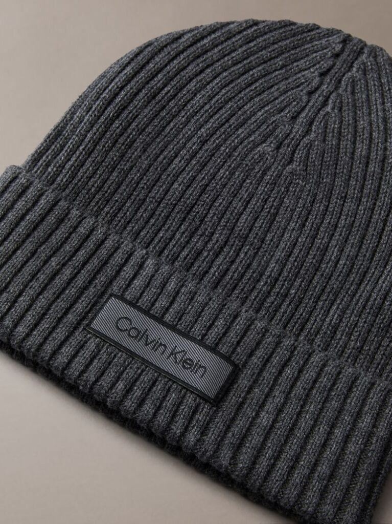 Grey Cotton Cashmere Blend Beanie  Men