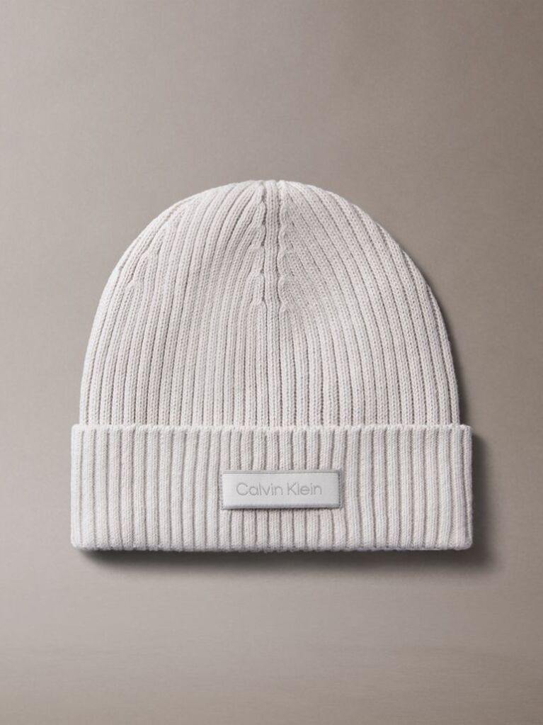 Grey Cotton Cashmere Blend Beanie  Men