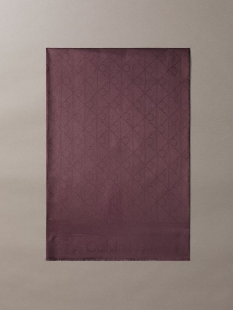 Red Soft Tonal Logo Scarf  Men