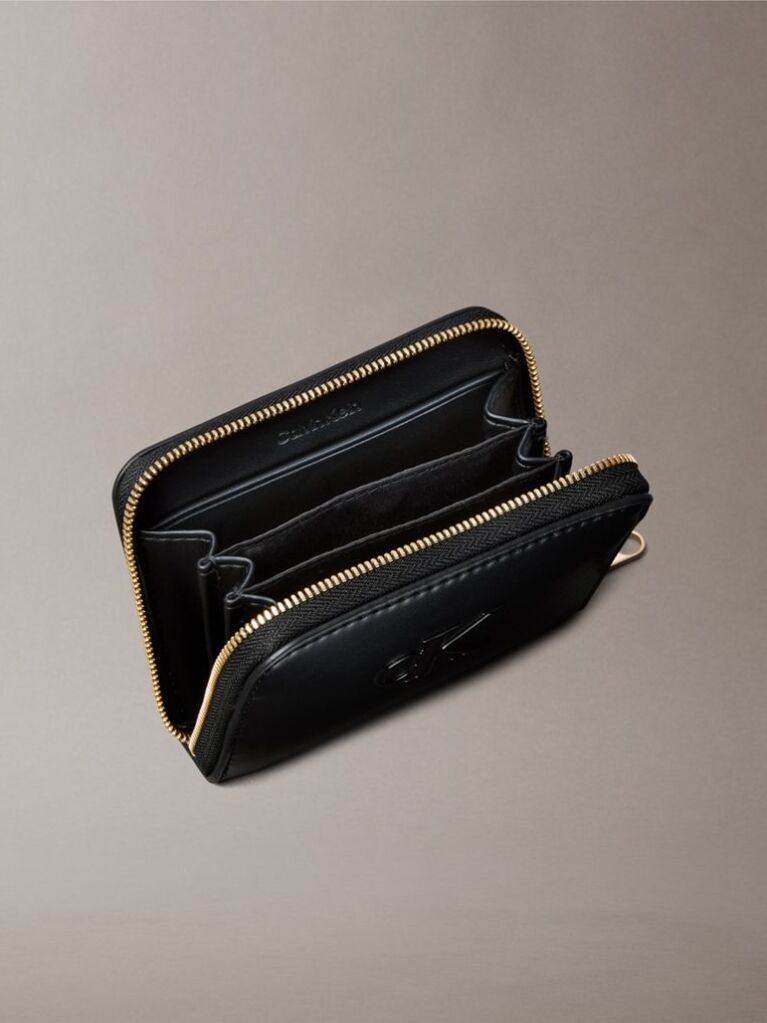 Black Soft Touch RFID Zip Around Wallet  Women