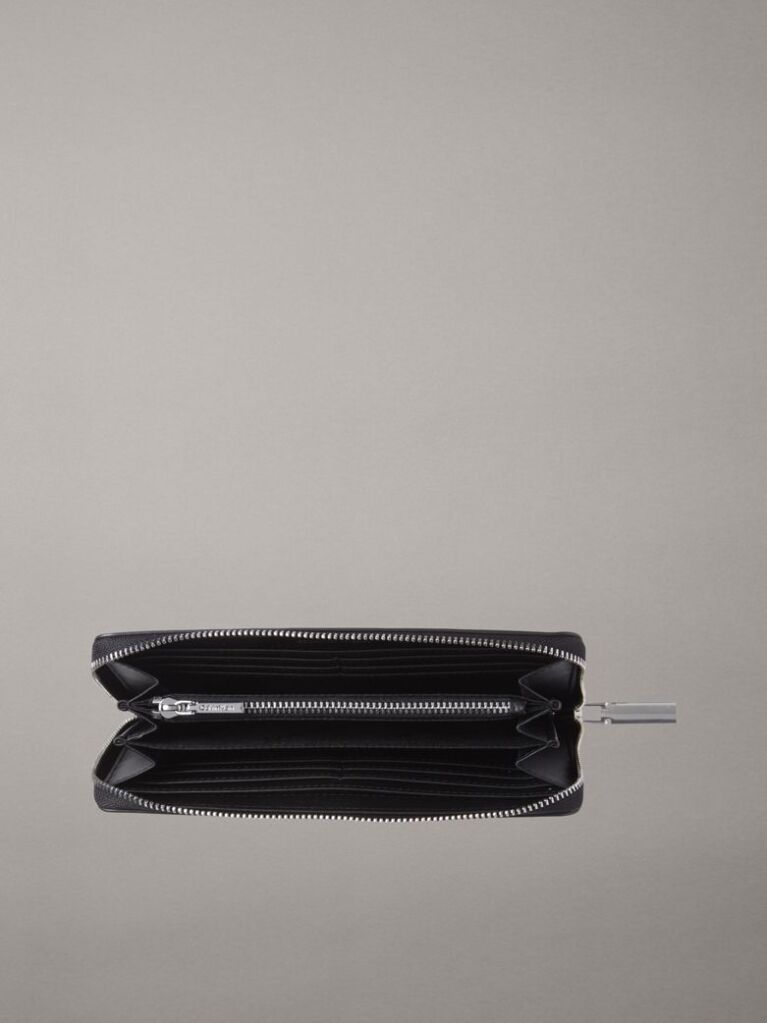 Black Large Zip-Around Wallet  Women