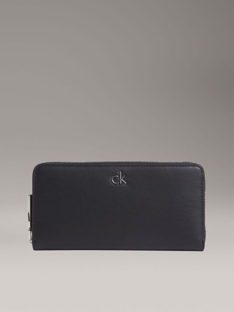 Black Large Zip-Around Wallet  Women