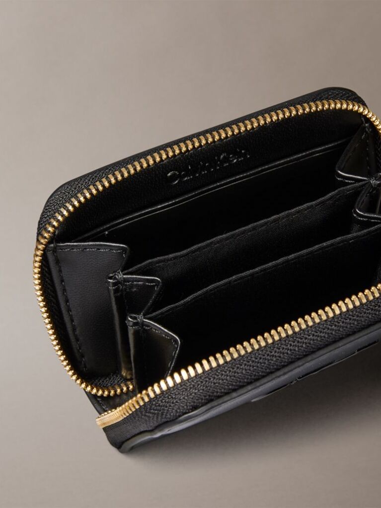 Black Monogram Zip Wallet  Women