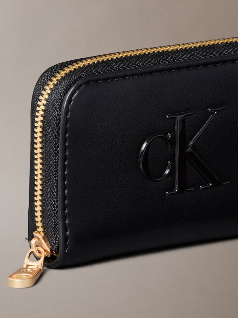 Black Monogram Zip Wallet  Women