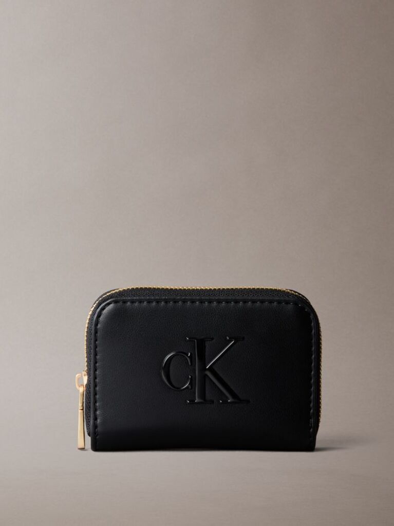 Black Monogram Zip Wallet  Women