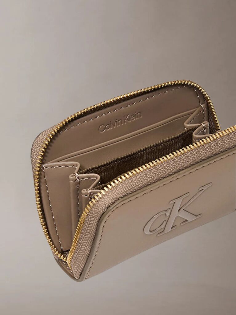Beige Monogram Zip Wallet  Women