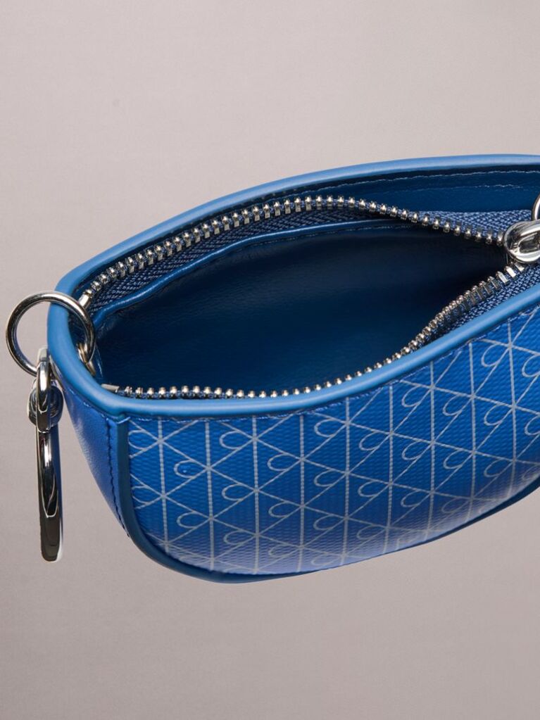 Blue Emblem Logo Mini Zip Pouch Bag Charm  Women