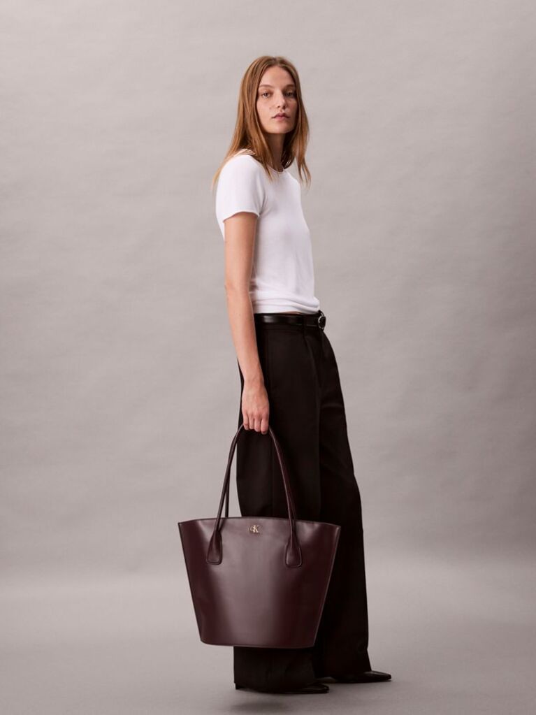 Red Monogram Logo Hardware Tote Bag  Women
