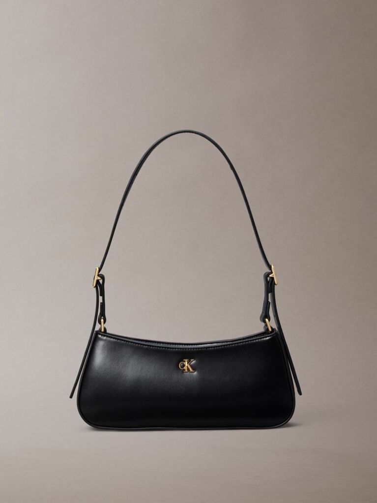 Black Monogram Logo Hardware Shoulder Bag  Women