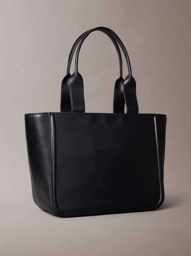 Black Embossed Monogram Logo Tote Bag  Women