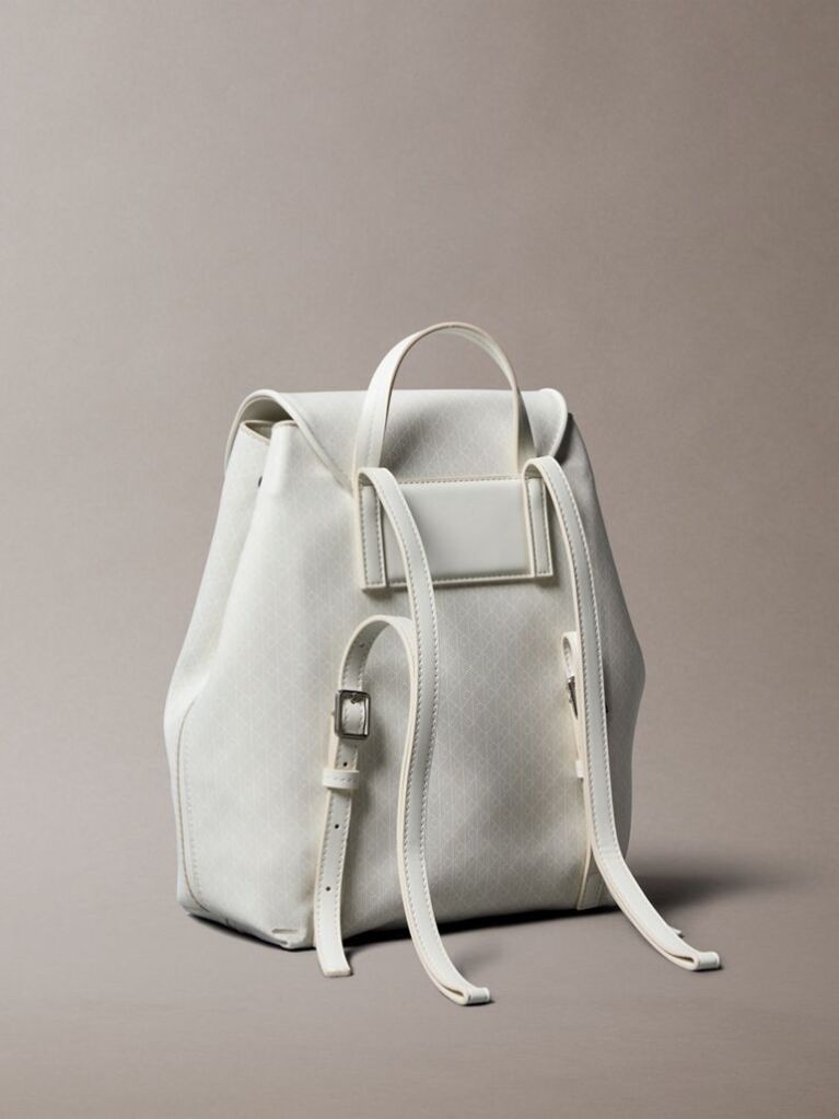Black Allover Monogram Logo Backpack  Women