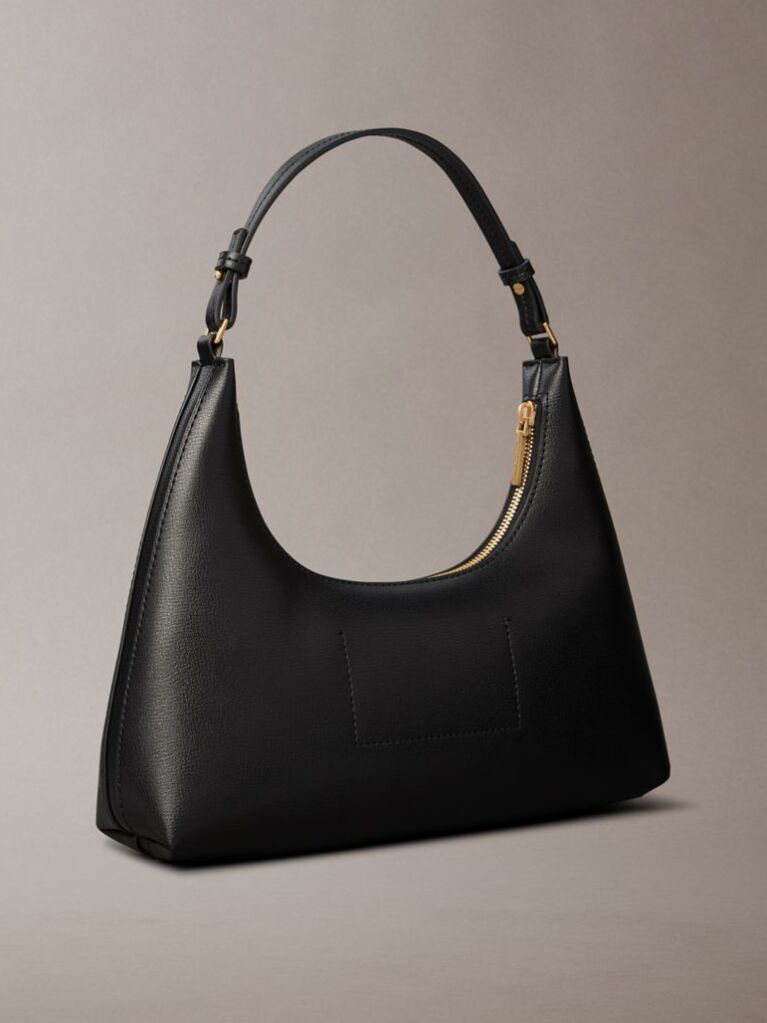 Black Embossed Logo Shoulder Bag  Women