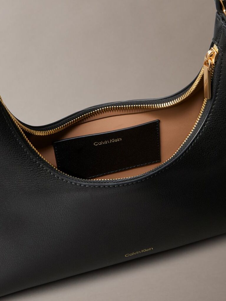 Black Embossed Logo Shoulder Bag  Women