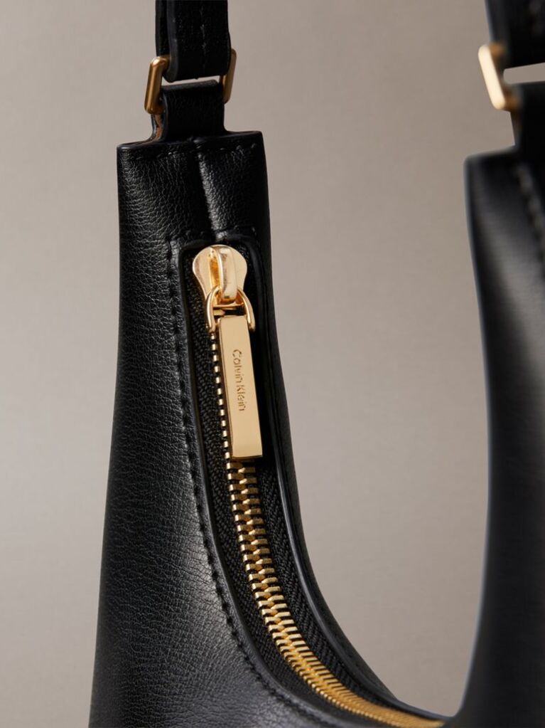 Black Embossed Logo Shoulder Bag  Women