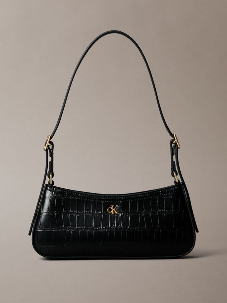 Black Small Croc-Effect Shoulder Bag  Women