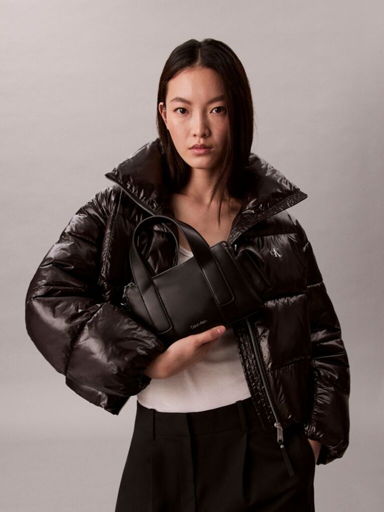 Black Convertible Jacquard Crossbody Handbag  Women