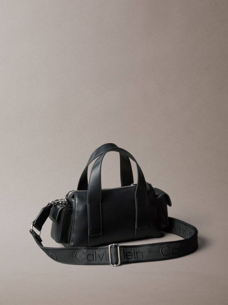 Black Convertible Jacquard Crossbody Handbag  Women