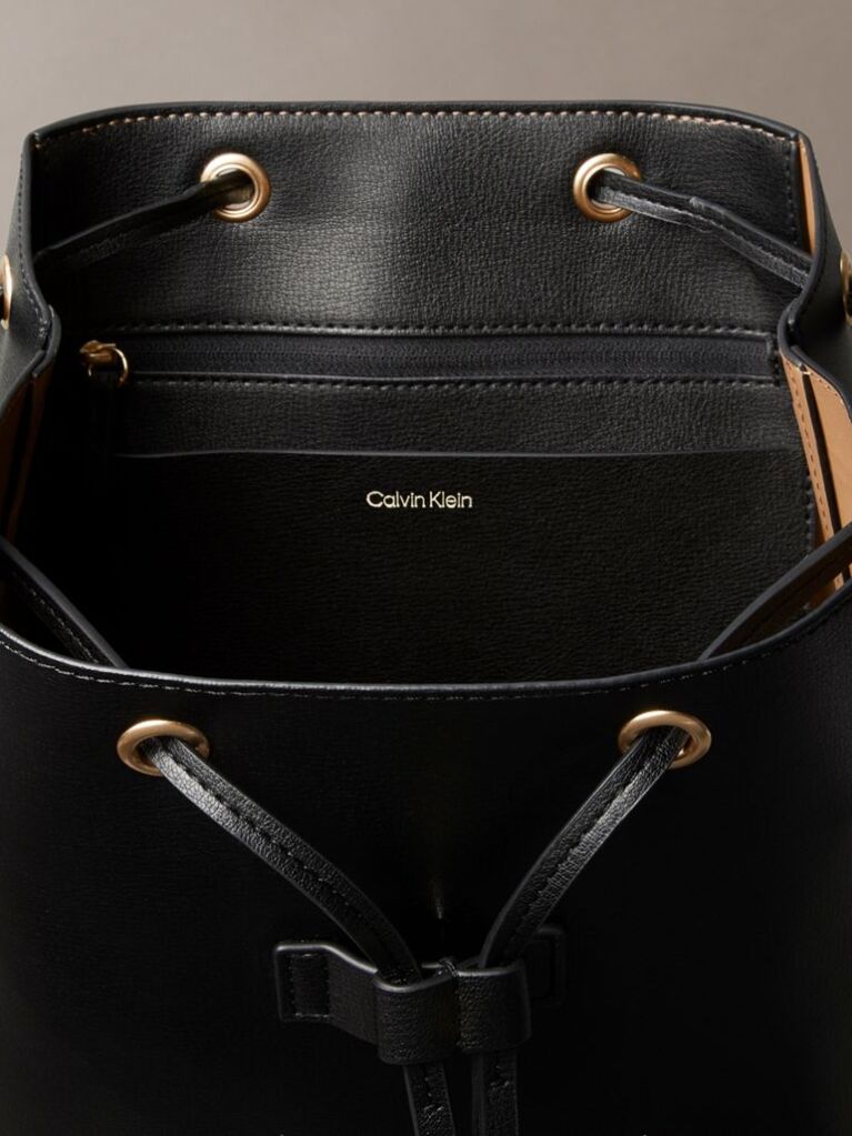 Black Foil Logo Flap Backpack  Women