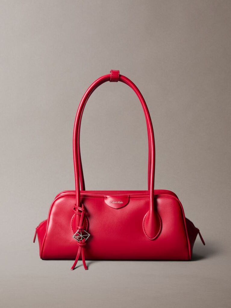 Red Trio Compartment Shoulder Bag  Women