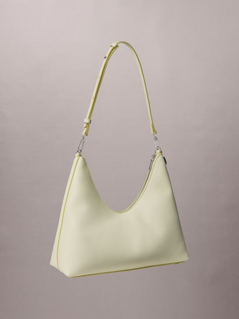 Green Pebbled Jewellery Chain Hobo Bag  Women