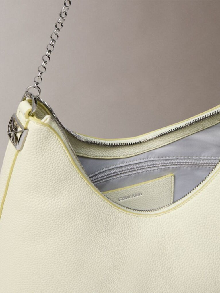 Green Pebbled Jewellery Chain Hobo Bag  Women